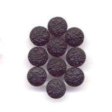 VINTAGE CZECH BLACK EMBOSSED BEADS