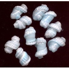 VINTAGE PALE BLUE LAMPWORK SHELLS