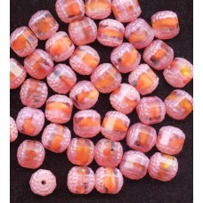 VINTAGE RASPBERRY WG GIVRE WINDOW BEADS (LG)