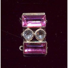 1920's PINK & CLEAR RHINESTONE CLASP