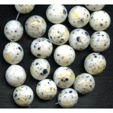 VINTAGE FRENCH WHITE SPECKLED BEADS