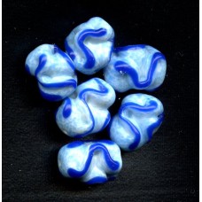 VINTAGE BLUE ICED LAMPWORK BEADS