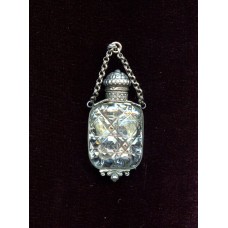 VINTAGE STERLING & CUT GLASS PERFUME BOTTLE