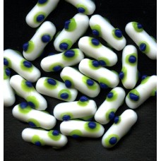 VINTAGE JAPAN WHITE LAMPWORK WITH APPLIED DOTS
