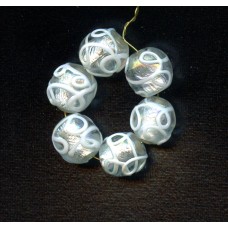 VINTAGE VENETIAN SILVER FOILS w/ APPLIED DECORATIONS