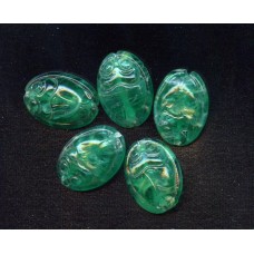 VINTAGE EGYPTIAN REVIVAL GLASS SCARAB BEADS