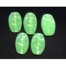 VINTAGE MIRIAM HASKELL GRANNY SMITH APPLE GREEN FLAT OVALS