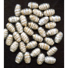 VINTAGE WHITE BARRELS w/ SPARKLING GOLD SWIRLS