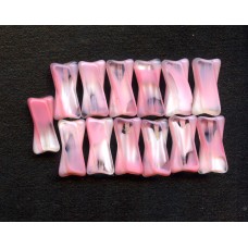 VINTAGE PINK BONE-SHAPED WINDOW BEADS