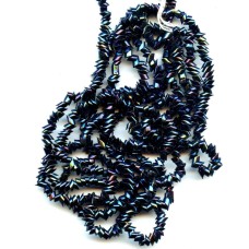 VINTAGE CZECH BLUE IRIS SLICES