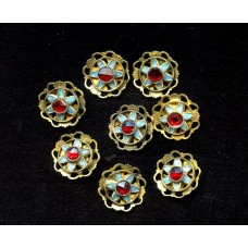 STRIKING BRASS, ENAMEL, AND STONE CONNECTORS