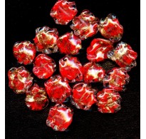 VINTAGE VENETIAN RED LAMPWORK RUFFLES