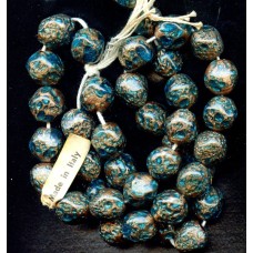 VINTAGE VENETIAN AQUA AND AVENTURINE NUGGETS