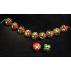 WONDERFUL TWO PIECE RED FLOWER BEADS