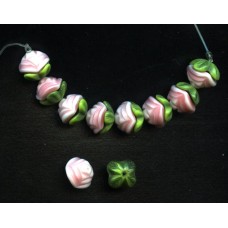 WONDERFUL TWO PIECE  PINK FLOWER BEADS