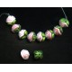 WONDERFUL TWO PIECE  PINK FLOWER BEADS