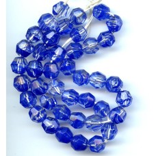 VINTAGE  WEST GERMAN COBALT FACETED GIVRE BEADS