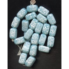 VINTAGE AQUA DUSTED SNOW COVERED BEADS