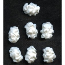 VINTAGE WHITE LAMPWORKED ICED BEADS