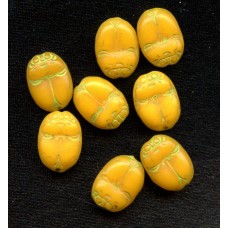 VINTAGE EGYPTIAN REVIVAL GOLDENROD SCARABS