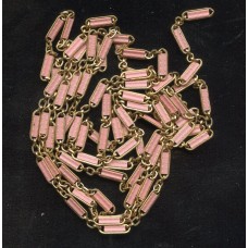 VINTAGE 1920'S  PINK ENAMEL CHAIN