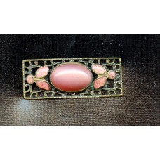 VINTAGE 1920'S PINK AND FILIGREE PLAQUE