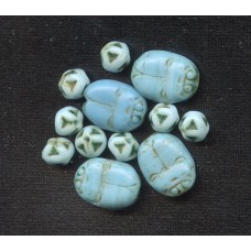 VINTAGE EGYPTIAN REVIVAL TURQUOISE SCARABS 