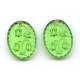 VINTAGE GREEN OVAL ETCHED PENDANT