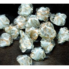 VINTAGE VENETIAN PALE AQUA  LAMPWORK RUFFLES