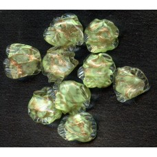 VINTAGE VENETIAN GREEN LAMPWORK RUFFLES