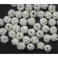 VINTAGE HOBE' SILVER TWISTED METAL BEADS