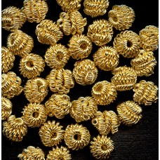 VINTAGE HOBE' GOLD TWISTED METAL BEADS