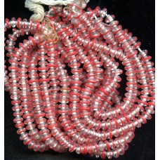 VINTAGE CLEAR AND RED RONDELLS