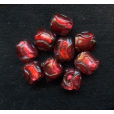VINTAGE JAPAN LAMPWORK RUBY RED FOILS (Large)