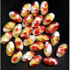 VINTAGE MOSAIC RED, WHITE AND SUNSHINE YELLOW