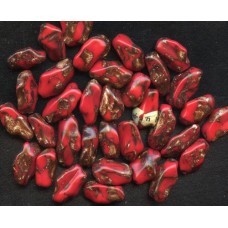 VINTAGE VENETIAN RED AND AVENTURINE MOLTEN NUGGETS