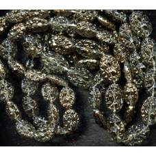 VINTAGE WG TRANSLUCENT SMOKE GREY AND GOLD BEADS