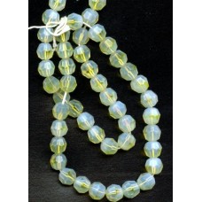 BEAUTIFUL VINTAGE OPALESCENT PALE YELLOW BEADS
