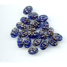 VINTAGE SAPHIRE AND GOLD EMBOSSED BEADS