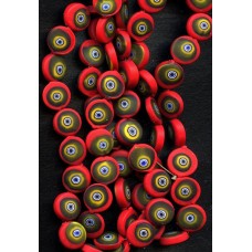 VINTAGE RED VENETIAN EYE BEADS