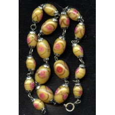 VINTAGE CZECH FLORAL BUTTERSCOTCH NECKLACE