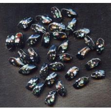 VINTAGE BLACK AND FOIL BEADS