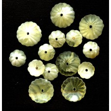 VINTAGE PALE YELLOW BEAD CAPS/FLOWERS