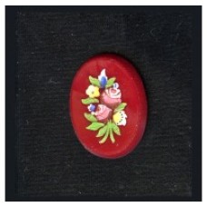 VINTAGE RUBY RED FLORAL STONE