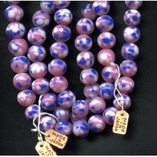 VINTAGE JAPANESE PINK w SPLASHES OF WHITE AND BLUE