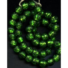 VINTAGE EMERALD FOIL BEADS