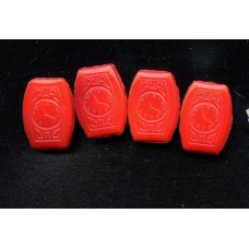 VINTAGE CZECH RED TWO HOLE BEADS