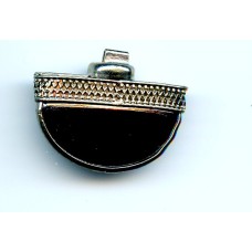 1920'S HEMATITE GLASS CZECH PENDANT