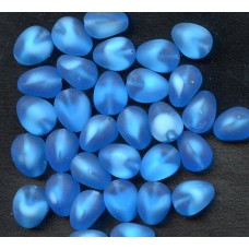VINTAGE FROSTED SOUTH SEA BLUE BEADS