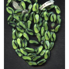 VINTAGE AUSTRIA  LIME GREEN AND BLACK BEADS